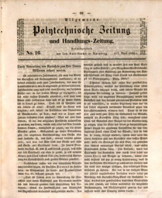 Allgemeine polytechnische Zeitung und Handlungs-Zeitung (Allgemeine Handlungs-Zeitung) Donnerstag 17. April 1845