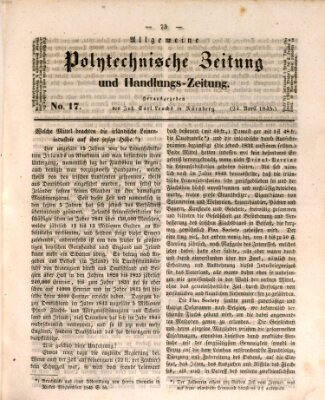 Allgemeine polytechnische Zeitung und Handlungs-Zeitung (Allgemeine Handlungs-Zeitung) Donnerstag 24. April 1845