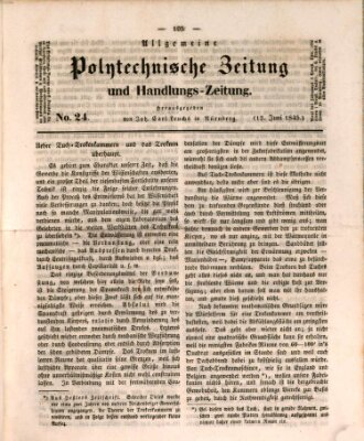 Allgemeine polytechnische Zeitung und Handlungs-Zeitung (Allgemeine Handlungs-Zeitung) Donnerstag 12. Juni 1845