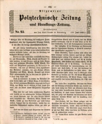 Allgemeine polytechnische Zeitung und Handlungs-Zeitung (Allgemeine Handlungs-Zeitung) Donnerstag 19. Juni 1845