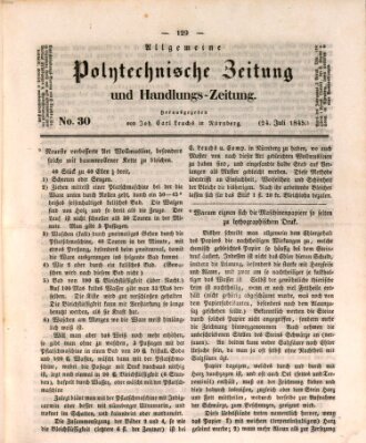 Allgemeine polytechnische Zeitung und Handlungs-Zeitung (Allgemeine Handlungs-Zeitung) Donnerstag 24. Juli 1845