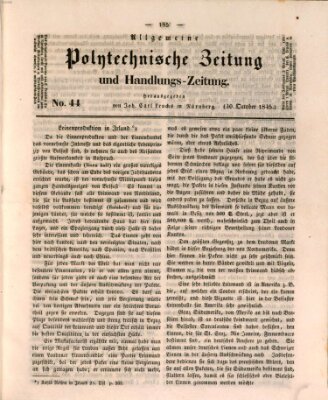 Allgemeine polytechnische Zeitung und Handlungs-Zeitung (Allgemeine Handlungs-Zeitung) Donnerstag 30. Oktober 1845