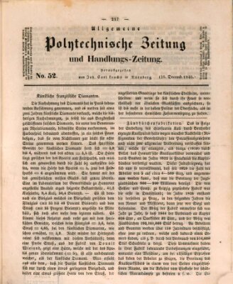 Allgemeine polytechnische Zeitung und Handlungs-Zeitung (Allgemeine Handlungs-Zeitung) Donnerstag 25. Dezember 1845