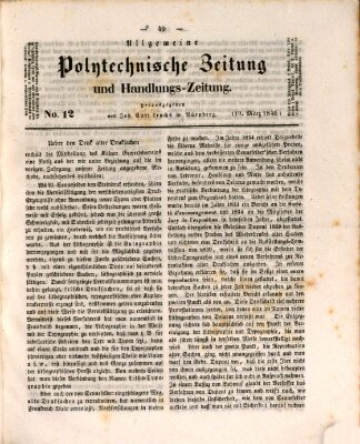 Allgemeine polytechnische Zeitung und Handlungs-Zeitung (Allgemeine Handlungs-Zeitung) Donnerstag 19. März 1846