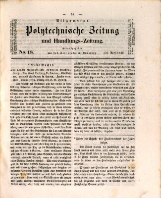 Allgemeine polytechnische Zeitung und Handlungs-Zeitung (Allgemeine Handlungs-Zeitung) Donnerstag 30. April 1846