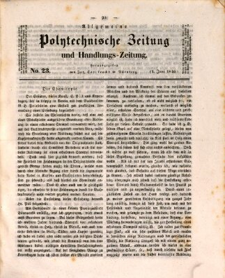 Allgemeine polytechnische Zeitung und Handlungs-Zeitung (Allgemeine Handlungs-Zeitung) Donnerstag 4. Juni 1846