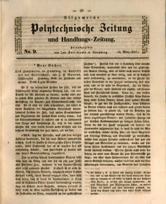 Allgemeine polytechnische Zeitung und Handlungs-Zeitung (Allgemeine Handlungs-Zeitung) Donnerstag 4. März 1847