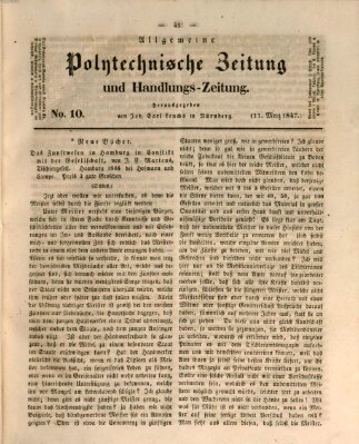 Allgemeine polytechnische Zeitung und Handlungs-Zeitung (Allgemeine Handlungs-Zeitung) Donnerstag 11. März 1847