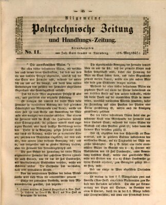 Allgemeine polytechnische Zeitung und Handlungs-Zeitung (Allgemeine Handlungs-Zeitung) Donnerstag 18. März 1847