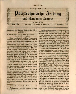 Allgemeine polytechnische Zeitung und Handlungs-Zeitung (Allgemeine Handlungs-Zeitung) Donnerstag 13. Mai 1847