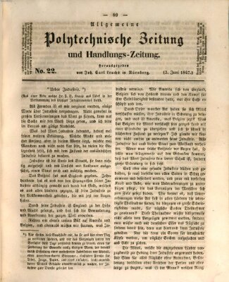 Allgemeine polytechnische Zeitung und Handlungs-Zeitung (Allgemeine Handlungs-Zeitung) Donnerstag 3. Juni 1847