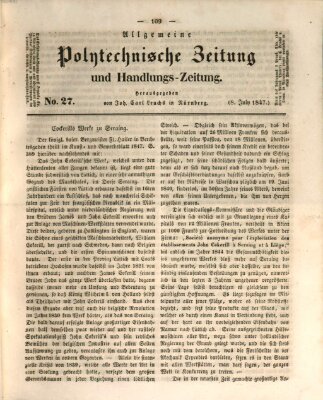 Allgemeine polytechnische Zeitung und Handlungs-Zeitung (Allgemeine Handlungs-Zeitung) Donnerstag 8. Juli 1847