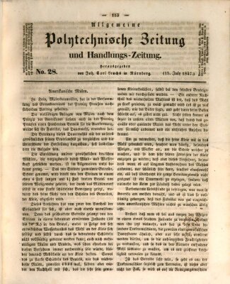 Allgemeine polytechnische Zeitung und Handlungs-Zeitung (Allgemeine Handlungs-Zeitung) Donnerstag 15. Juli 1847