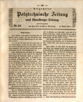 Allgemeine polytechnische Zeitung und Handlungs-Zeitung (Allgemeine Handlungs-Zeitung) Donnerstag 5. August 1847