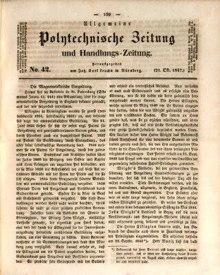 Allgemeine polytechnische Zeitung und Handlungs-Zeitung (Allgemeine Handlungs-Zeitung) Donnerstag 21. Oktober 1847