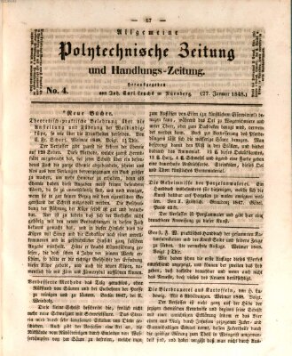 Allgemeine polytechnische Zeitung und Handlungs-Zeitung (Allgemeine Handlungs-Zeitung) Donnerstag 27. Januar 1848