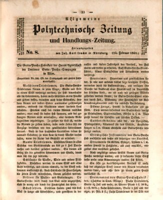 Allgemeine polytechnische Zeitung und Handlungs-Zeitung (Allgemeine Handlungs-Zeitung) Donnerstag 24. Februar 1848