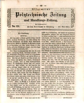 Allgemeine polytechnische Zeitung und Handlungs-Zeitung (Allgemeine Handlungs-Zeitung) Donnerstag 25. Mai 1848