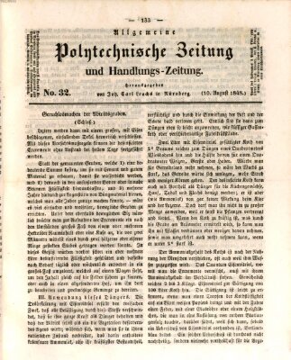 Allgemeine polytechnische Zeitung und Handlungs-Zeitung (Allgemeine Handlungs-Zeitung) Donnerstag 10. August 1848