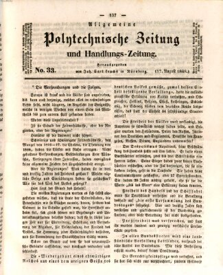 Allgemeine polytechnische Zeitung und Handlungs-Zeitung (Allgemeine Handlungs-Zeitung) Donnerstag 17. August 1848