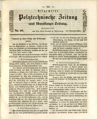 Allgemeine polytechnische Zeitung und Handlungs-Zeitung (Allgemeine Handlungs-Zeitung) Donnerstag 30. November 1848