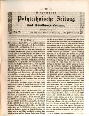 Allgemeine polytechnische Zeitung und Handlungs-Zeitung (Allgemeine Handlungs-Zeitung) Donnerstag 15. Februar 1849