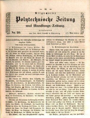 Allgemeine polytechnische Zeitung und Handlungs-Zeitung (Allgemeine Handlungs-Zeitung) Donnerstag 17. Mai 1849