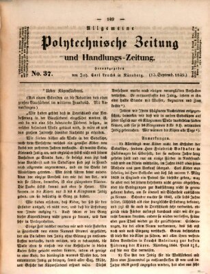 Allgemeine polytechnische Zeitung und Handlungs-Zeitung (Allgemeine Handlungs-Zeitung) Donnerstag 13. September 1849