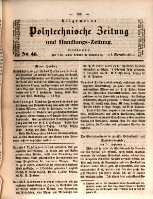 Allgemeine polytechnische Zeitung und Handlungs-Zeitung (Allgemeine Handlungs-Zeitung) Donnerstag 15. November 1849