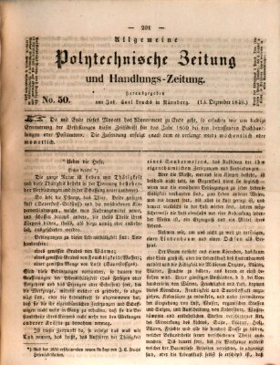 Allgemeine polytechnische Zeitung und Handlungs-Zeitung (Allgemeine Handlungs-Zeitung) Donnerstag 13. Dezember 1849