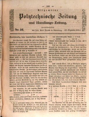 Allgemeine polytechnische Zeitung und Handlungs-Zeitung (Allgemeine Handlungs-Zeitung) Donnerstag 27. Dezember 1849