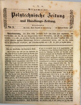 Allgemeine polytechnische Zeitung und Handlungs-Zeitung (Allgemeine Handlungs-Zeitung) Donnerstag 3. Januar 1850