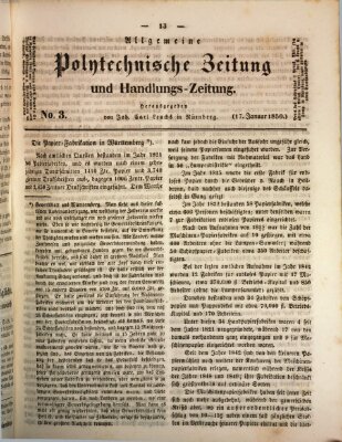 Allgemeine polytechnische Zeitung und Handlungs-Zeitung (Allgemeine Handlungs-Zeitung) Donnerstag 17. Januar 1850