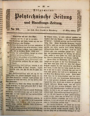 Allgemeine polytechnische Zeitung und Handlungs-Zeitung (Allgemeine Handlungs-Zeitung) Donnerstag 7. März 1850