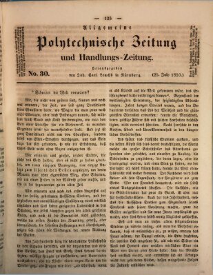 Allgemeine polytechnische Zeitung und Handlungs-Zeitung (Allgemeine Handlungs-Zeitung) Donnerstag 25. Juli 1850