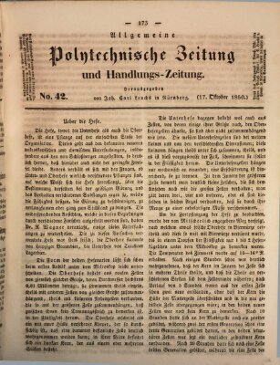 Allgemeine polytechnische Zeitung und Handlungs-Zeitung (Allgemeine Handlungs-Zeitung) Donnerstag 17. Oktober 1850