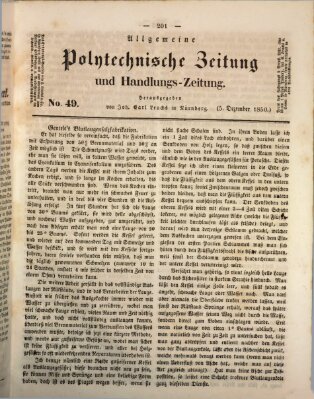 Allgemeine polytechnische Zeitung und Handlungs-Zeitung (Allgemeine Handlungs-Zeitung) Donnerstag 5. Dezember 1850