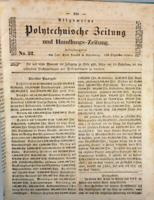 Allgemeine polytechnische Zeitung und Handlungs-Zeitung (Allgemeine Handlungs-Zeitung) Donnerstag 26. Dezember 1850