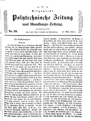 Allgemeine polytechnische Zeitung und Handlungs-Zeitung (Allgemeine Handlungs-Zeitung) Donnerstag 1. Mai 1851