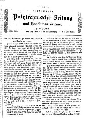 Allgemeine polytechnische Zeitung und Handlungs-Zeitung (Allgemeine Handlungs-Zeitung) Donnerstag 24. Juli 1851