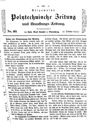 Allgemeine polytechnische Zeitung und Handlungs-Zeitung (Allgemeine Handlungs-Zeitung) Donnerstag 2. Oktober 1851