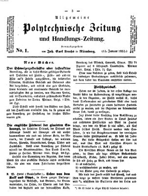 Allgemeine polytechnische Zeitung und Handlungs-Zeitung (Allgemeine Handlungs-Zeitung) Donnerstag 15. Januar 1852