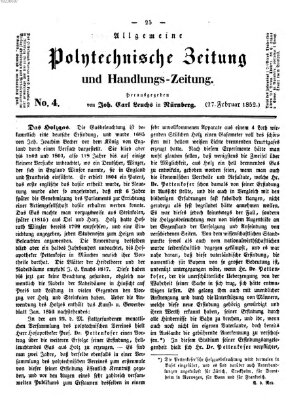 Allgemeine polytechnische Zeitung und Handlungs-Zeitung (Allgemeine Handlungs-Zeitung) Freitag 27. Februar 1852