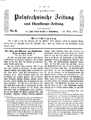 Allgemeine polytechnische Zeitung und Handlungs-Zeitung (Allgemeine Handlungs-Zeitung) Donnerstag 25. März 1852