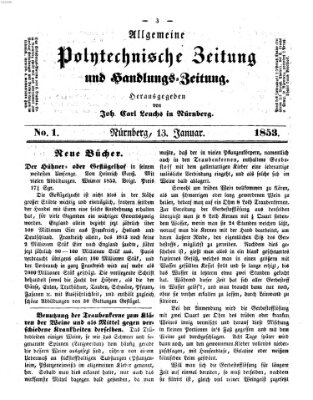 Allgemeine polytechnische Zeitung und Handlungs-Zeitung (Allgemeine Handlungs-Zeitung) Donnerstag 13. Januar 1853
