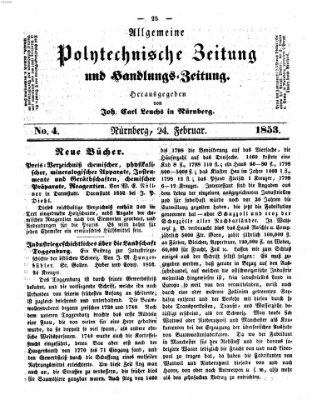 Allgemeine polytechnische Zeitung und Handlungs-Zeitung (Allgemeine Handlungs-Zeitung) Donnerstag 24. Februar 1853