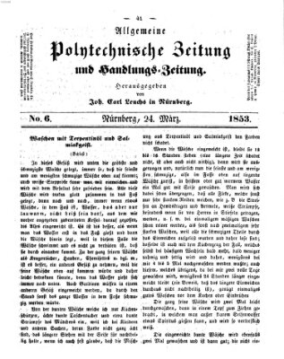 Allgemeine polytechnische Zeitung und Handlungs-Zeitung (Allgemeine Handlungs-Zeitung) Donnerstag 24. März 1853