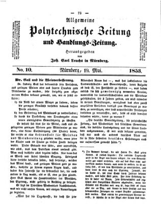 Allgemeine polytechnische Zeitung und Handlungs-Zeitung (Allgemeine Handlungs-Zeitung) Donnerstag 19. Mai 1853