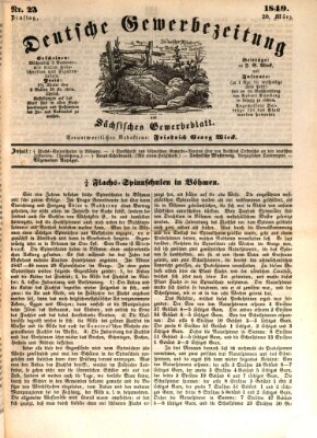 Deutsche Gewerbezeitung und Sächsisches Gewerbe-Blatt Dienstag 20. März 1849