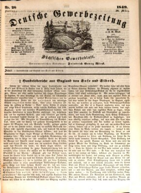 Deutsche Gewerbezeitung und Sächsisches Gewerbe-Blatt Freitag 30. März 1849